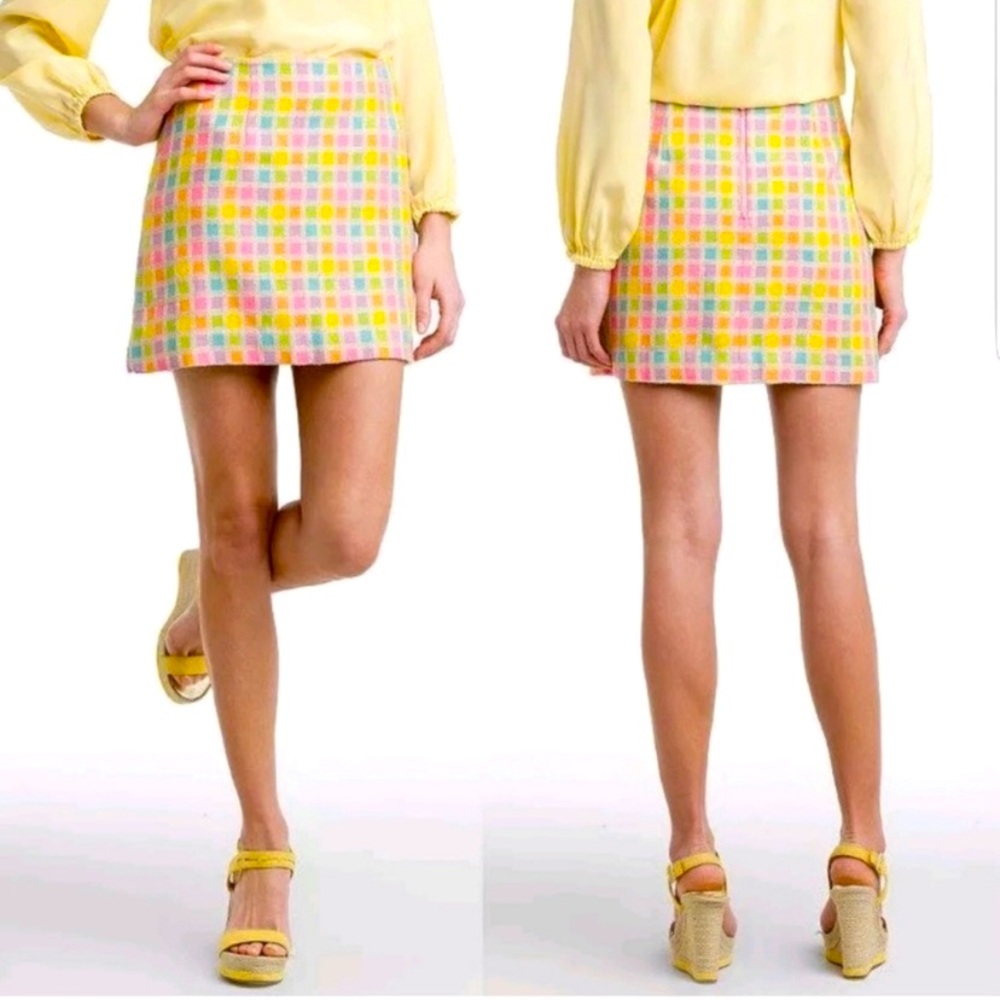LILLY PULITZER checkered mini skirt